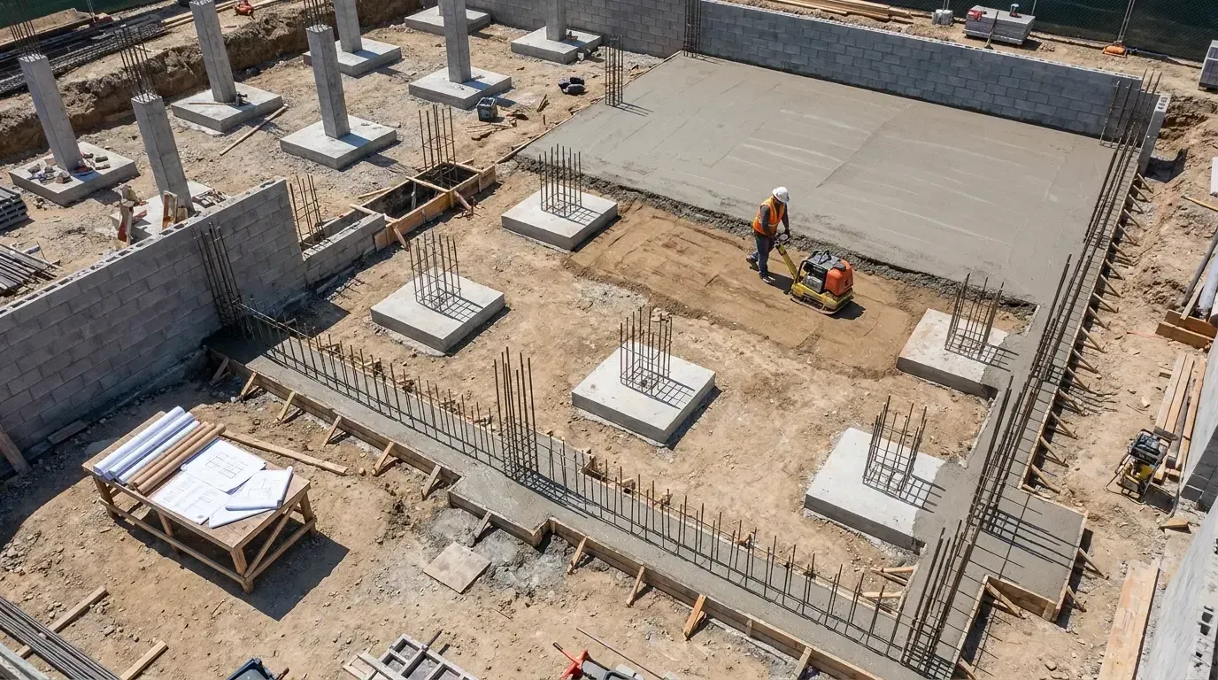 Prace fundamentowe — posadowienie bezpośrednie budynku